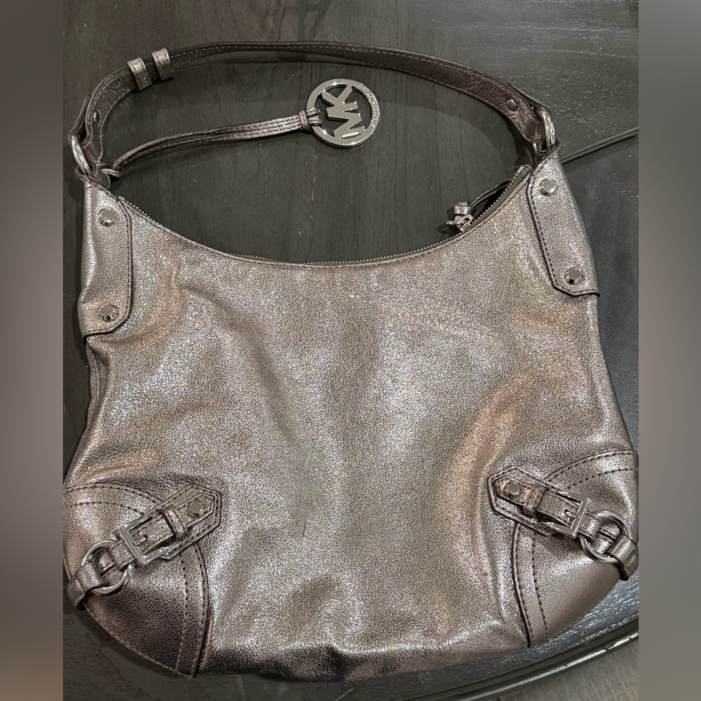 Michael Kors Pewter Metallic Shoulder Bag